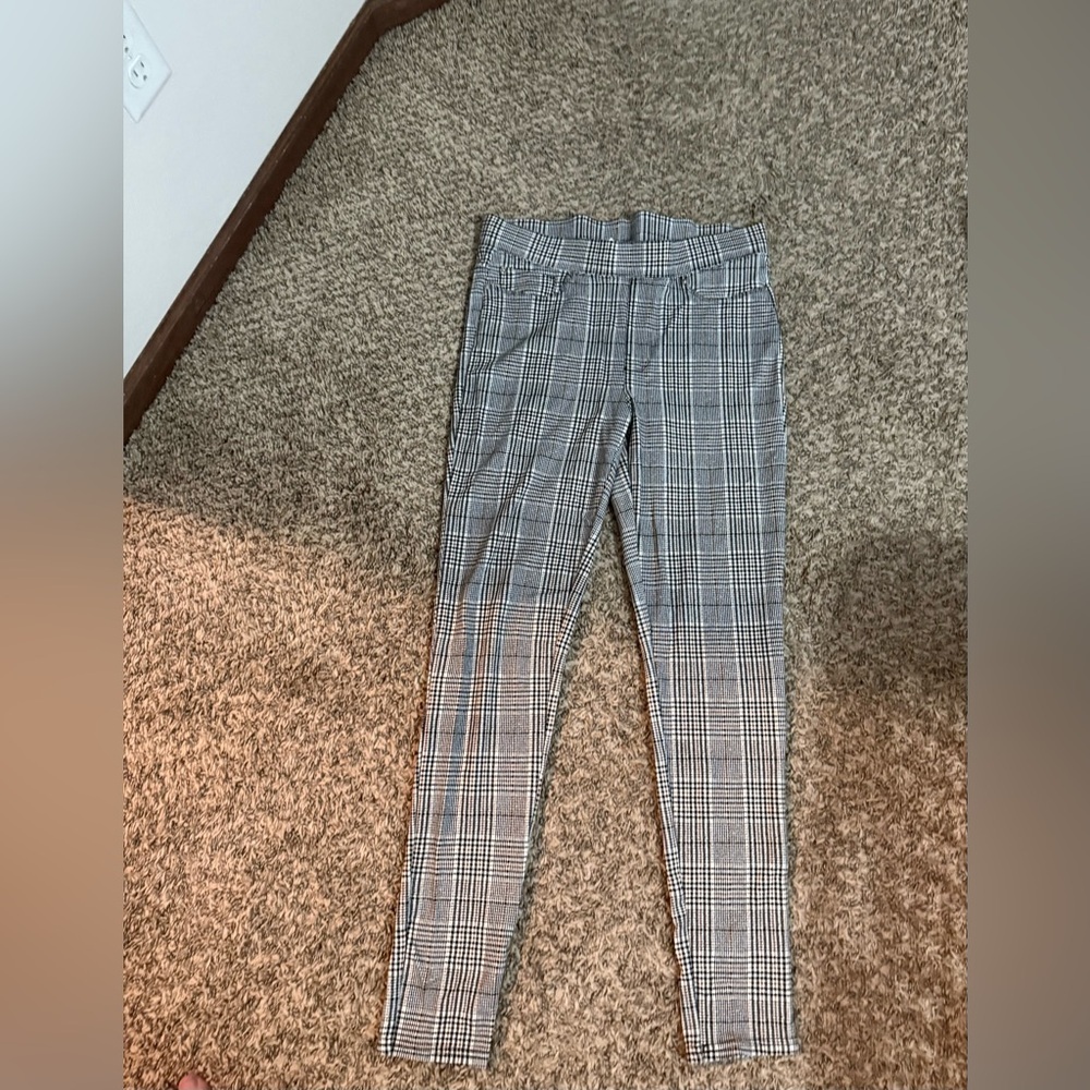 Seven7 Black and White Plaid Jeggings